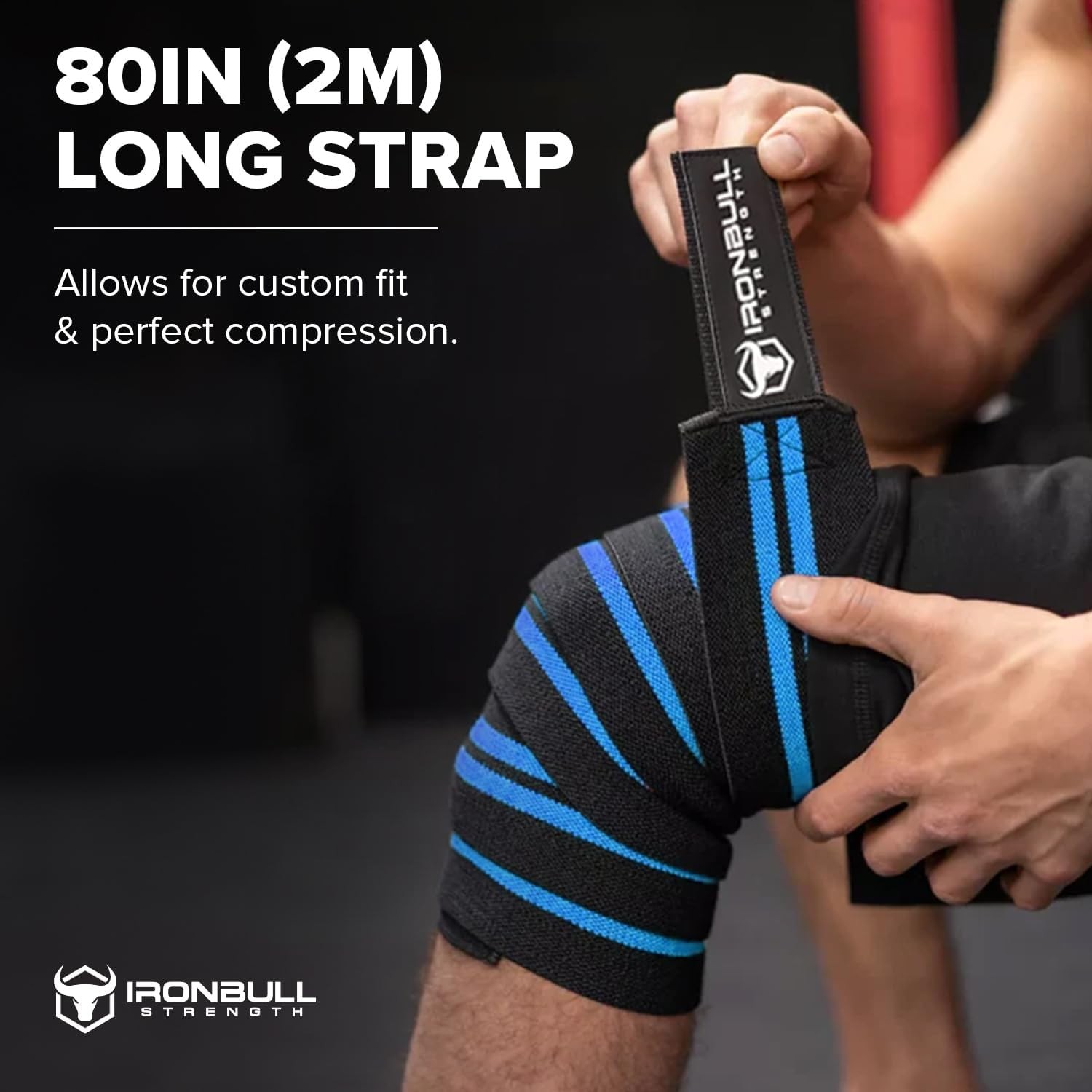 Weightlifting & Powerlifting Workout Protective Compression Knee Wraps (1 Pair)