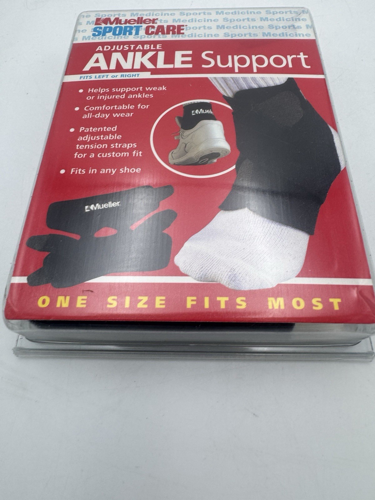 Mueller Sport Care One Size Adjustable Lace Up Maximum Support Ankle Brace NEW