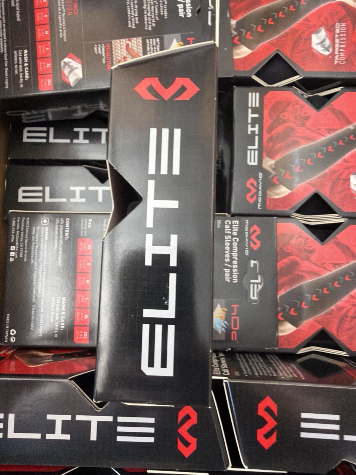 Bogo McDavid Elite Compression Calf Sleeve #8846 Black/Blue Large Pair NEW