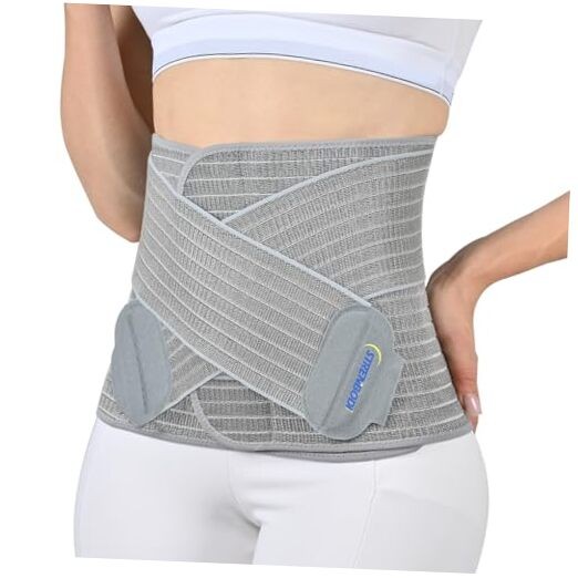 Abdominal Binder Post Surgery Postpartum Belly Band, C-section Belly Grey S/M