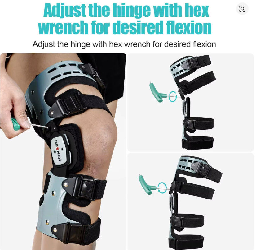 NEENCA Unloader ROM Left Size Hinged Knee Brace Immobilizer For ACL MCL PCL #90