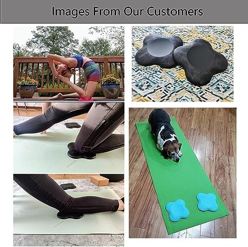 Yoga Knee Pad Set of 2 TPE Foam 0.78 Inch Thick Non-Slip Meditation Kneeling