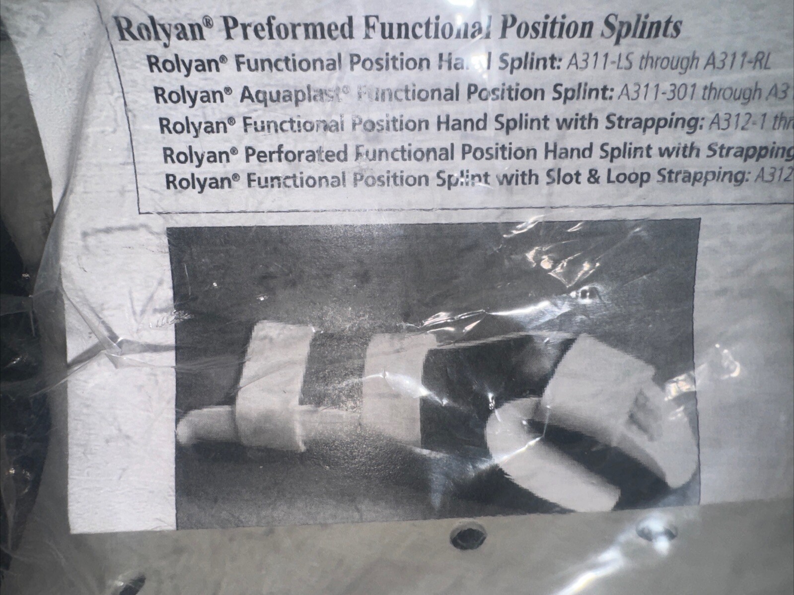 Rolyan Splinting Material Sheet, Functional-Position Hand Splint, Left , Large
