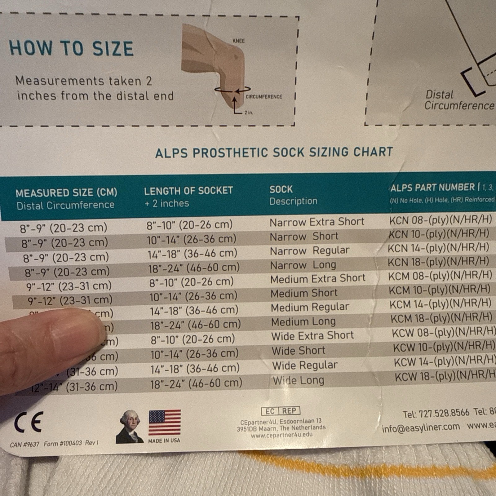Lot Of 10 ALPS Prosthetic Coolmax Sock MED Short w/ Hole NEW! KCMPL10-HR