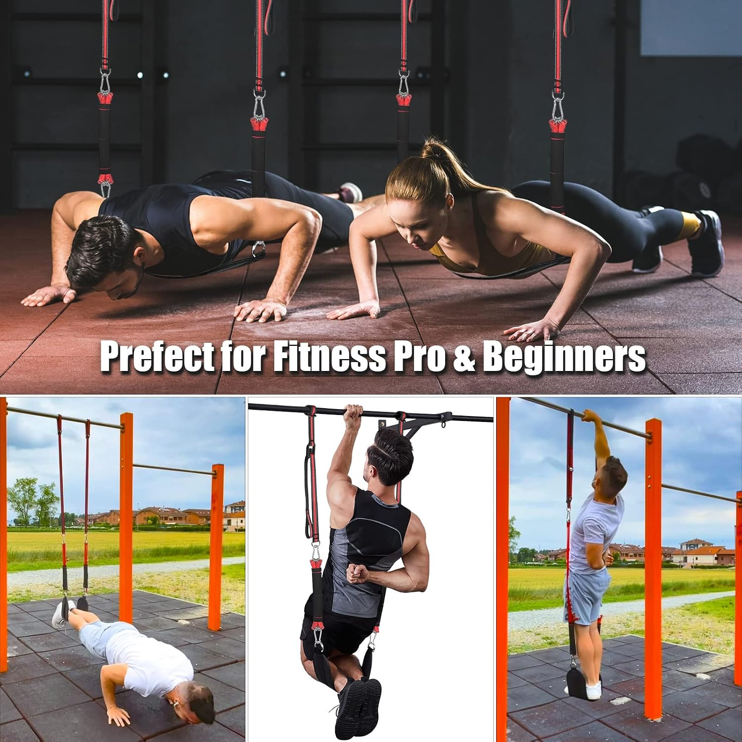 Pull Up Assistance Bands with Fabric Feet/Knee Rest, Heavy Duty Pull Up Resistan