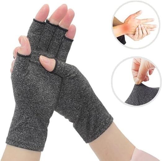 Premium Bamboo Gloves – Compres Arthritis for Men and Women Large, Gray