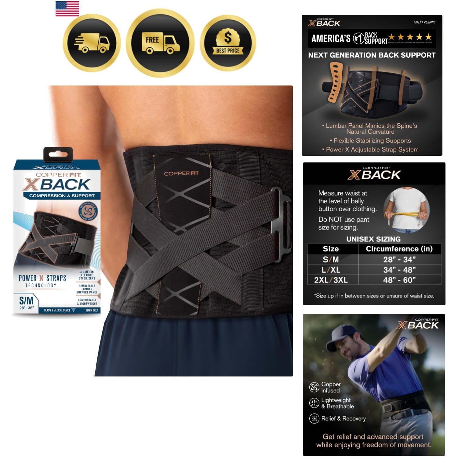 X-Back Brace for Lower Back Pain, Lumbar Support, Herniated Disc, Sciatica, A…