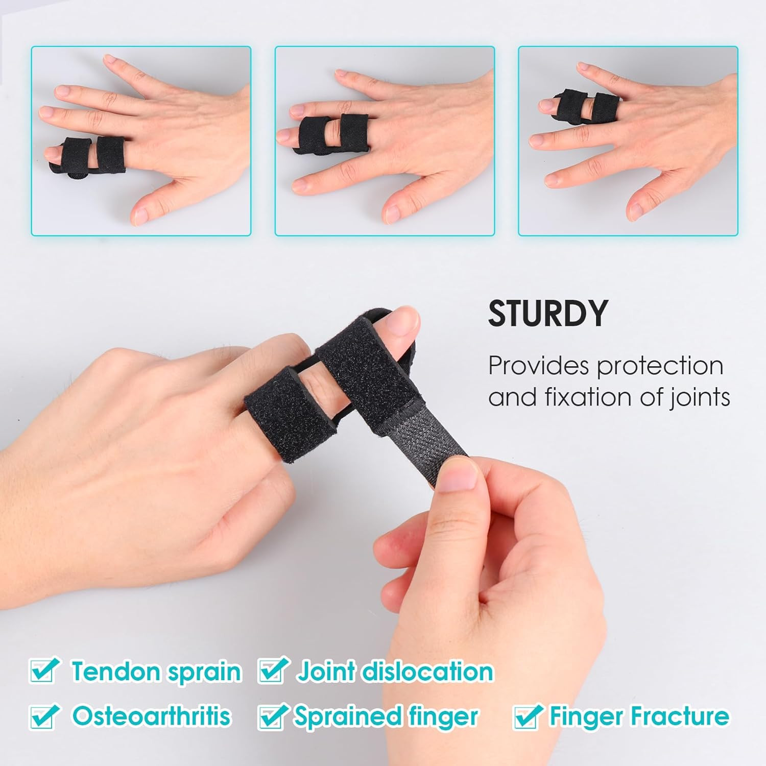 Finger Splint (2 Pack), Universal Finger Straightener, Finger Brace for Arthriti