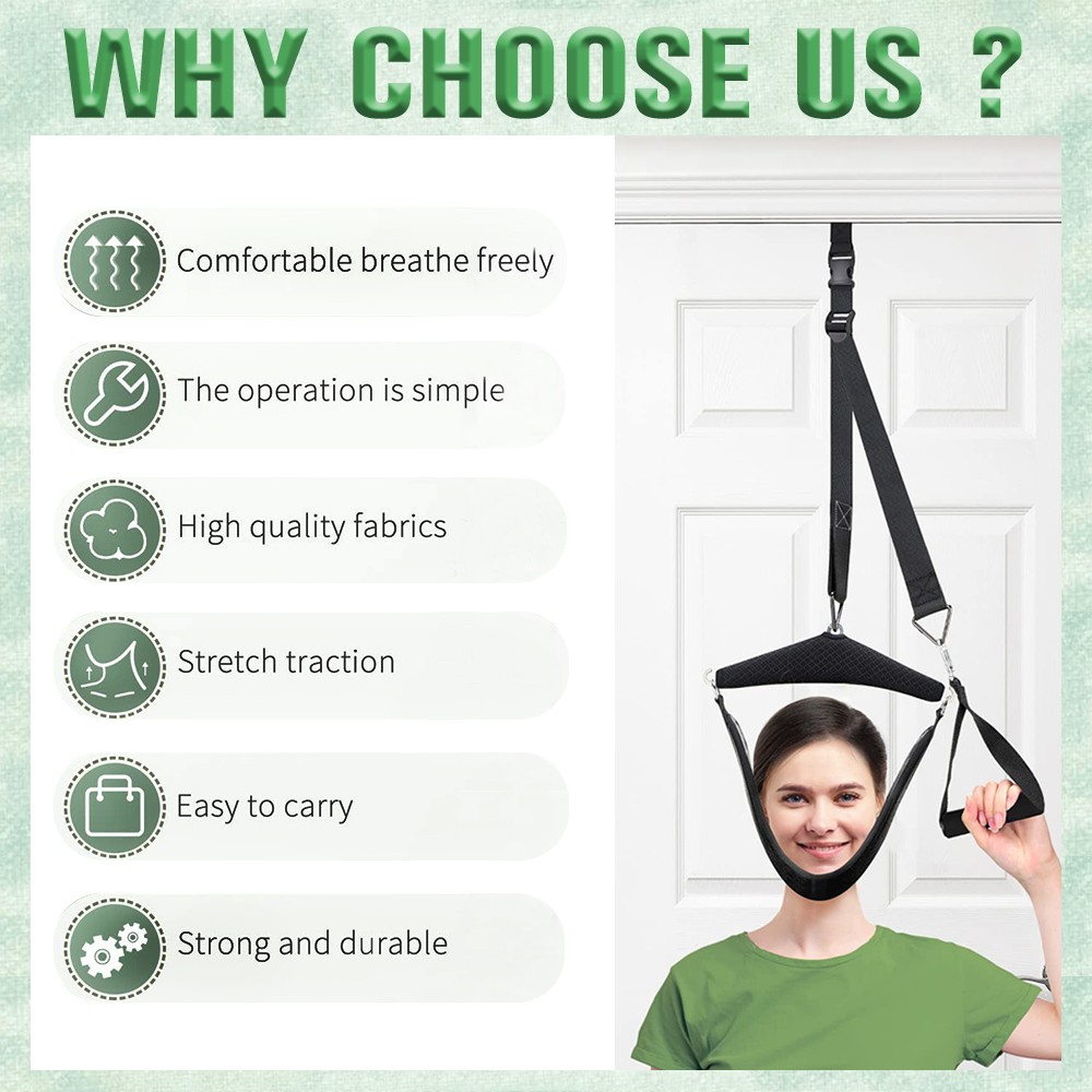 Cervical Neck Traction Device Stretcher Brace for Pain Relief & Spine Alignment