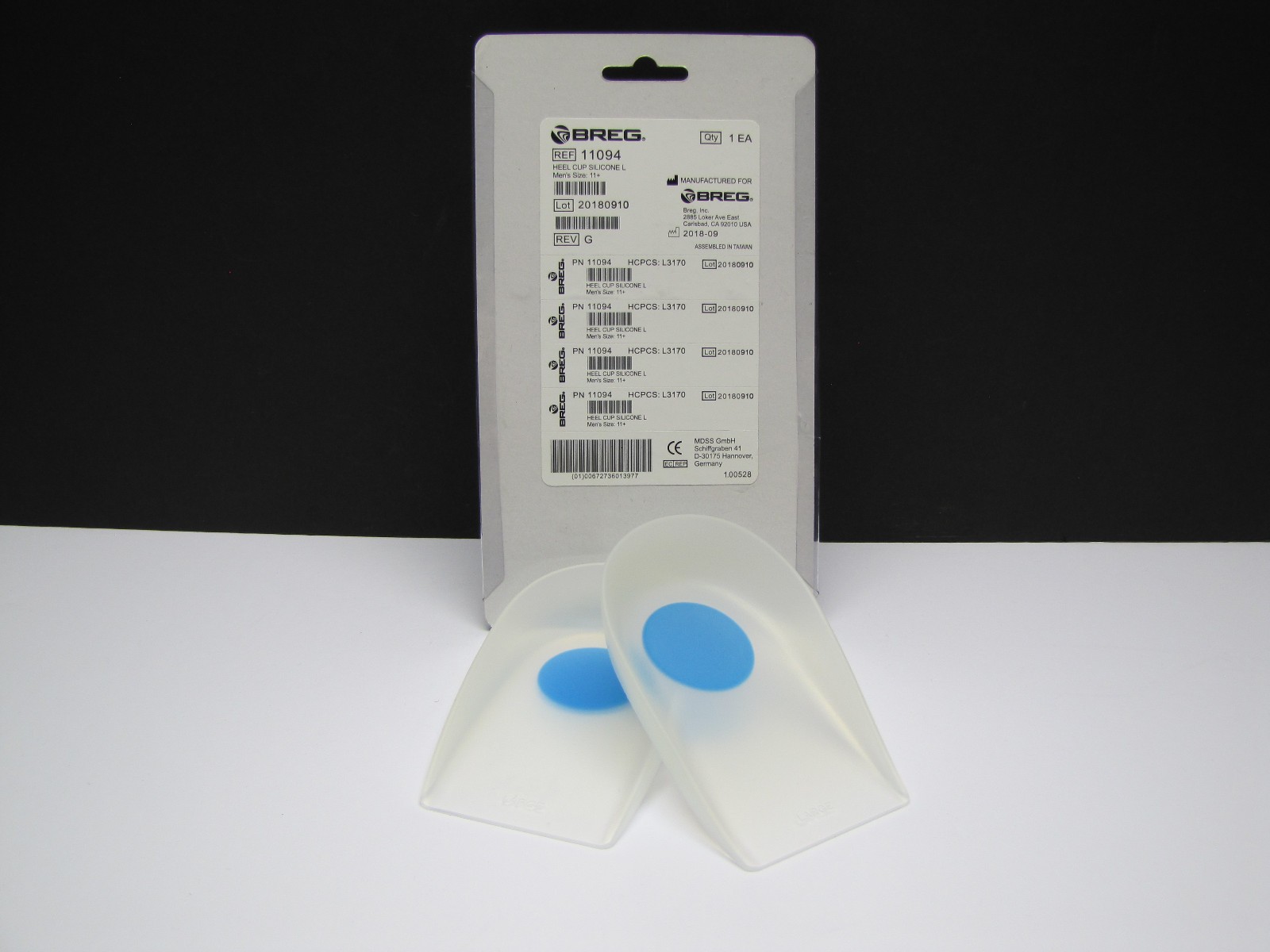 Breg Medical Grade Silicone Heel Cups – 11094 – Mens Womens Size Large