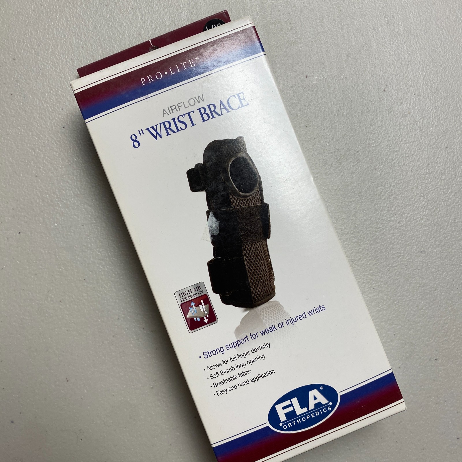 New FLA Orthopedics Pro Lite 8″ Airflow Wrist Brace Black L/XL Left