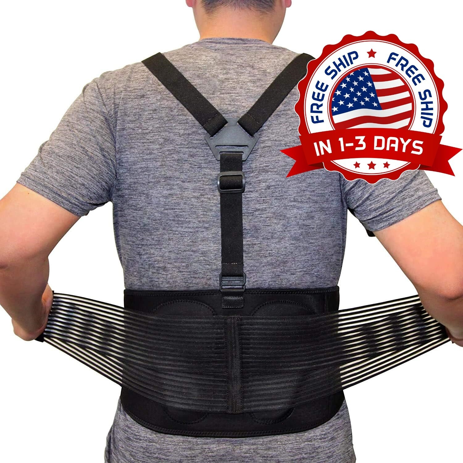 Soporte lumbar de compresión con forro transpirable para el dolor lumbar US NEW