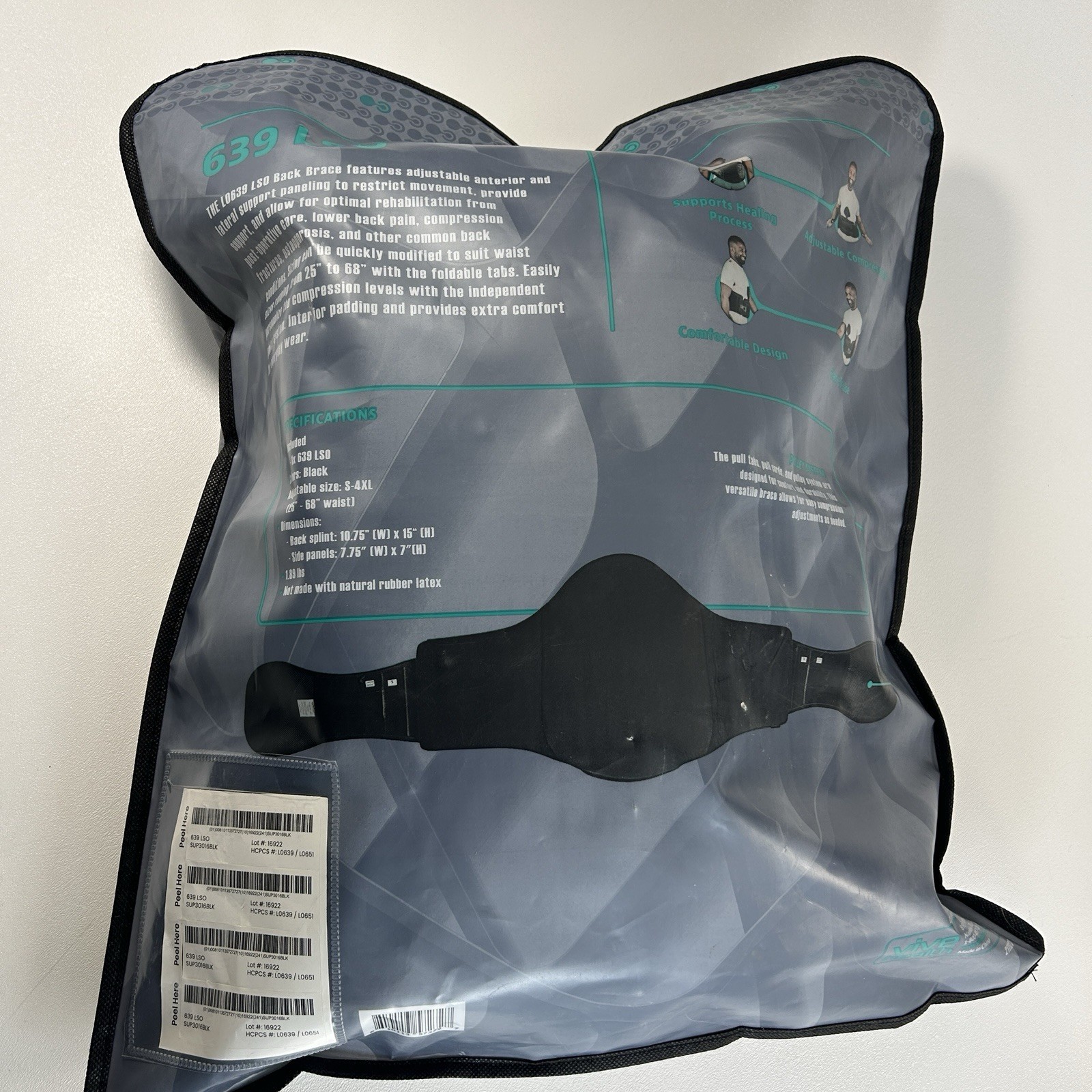 Core tech By Vivehealth 639 LSO SPINAL BACK BRACE NEW IN BAG