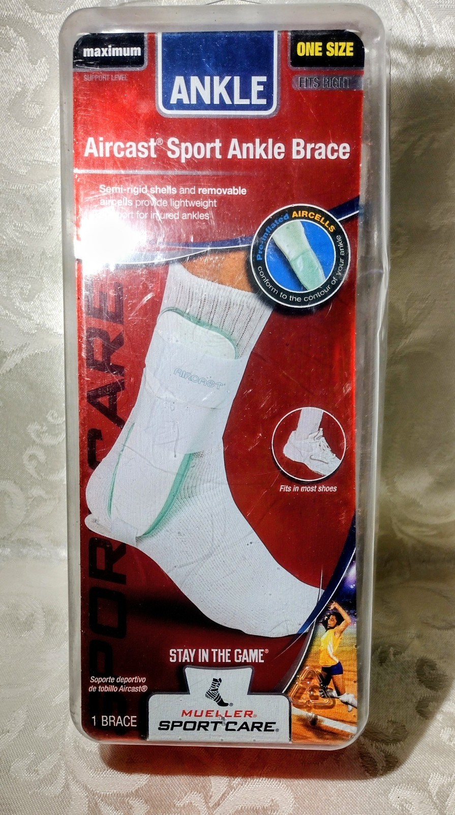 Mueller Aircast Sport Ankle Brace 4566 Maximum Support Right Foot One Size NEW