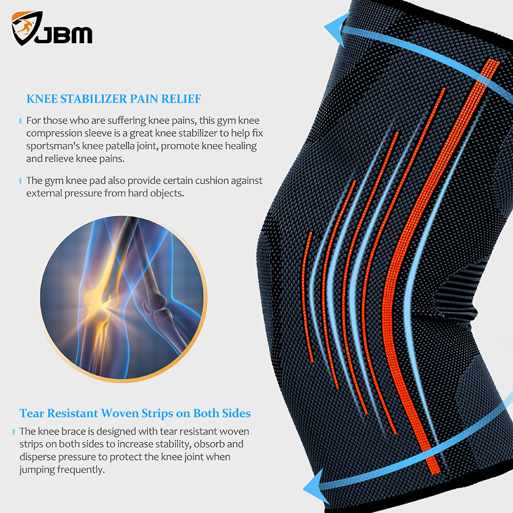 1 Pair Adult Gym Knee Braces (Set of 2)Compression Patella Wrap Band Knee Size S