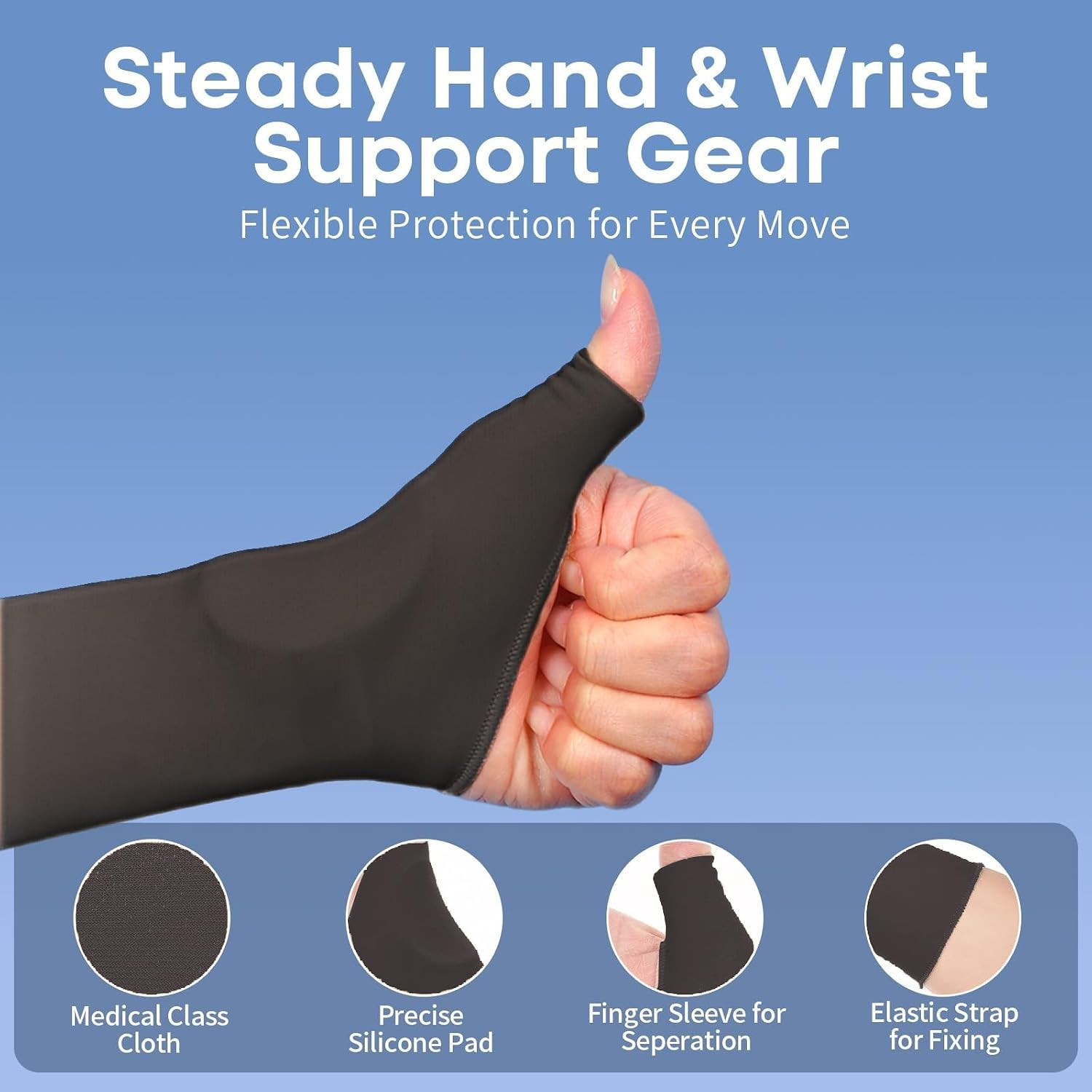 Thumb Wrist Support Braces,Breathable Thumb Compression Sleeves with Soft Gel Pa