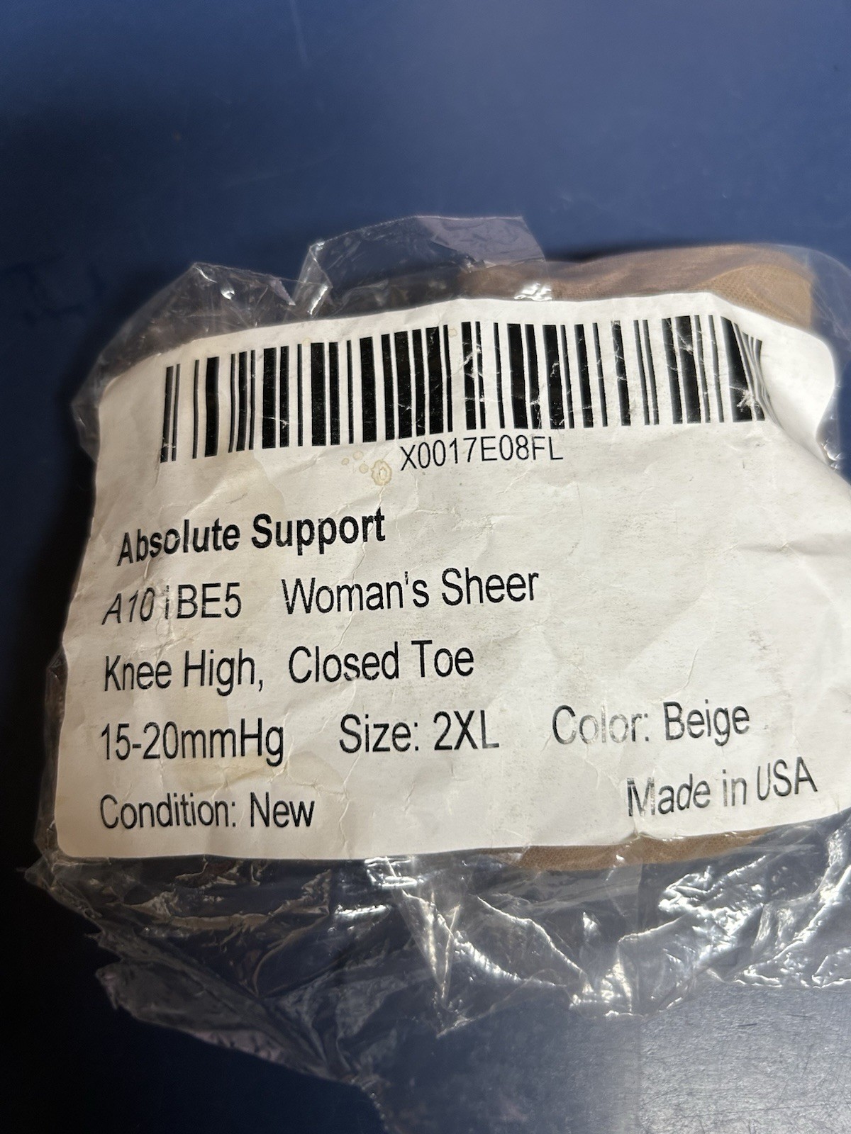 Absolute Support Sheer Compression Knee High Stockings Women 15–20 mmHg Beige 2L
