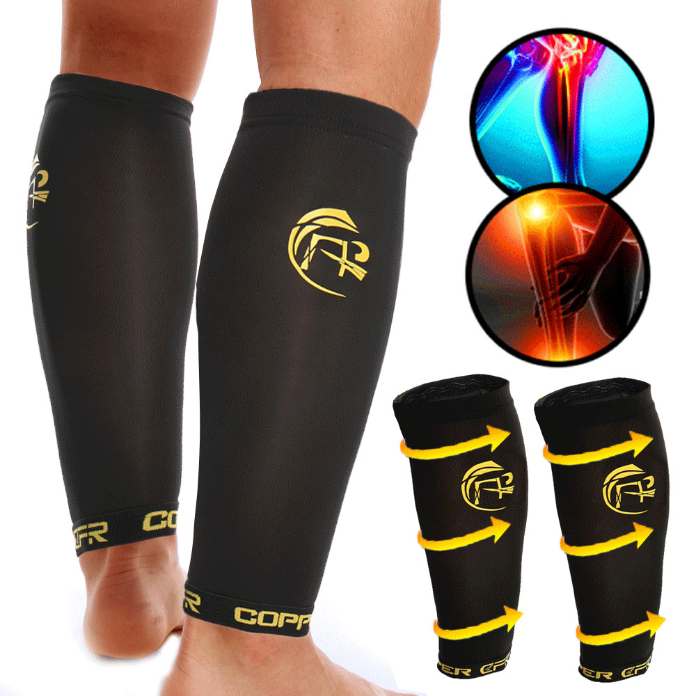 Copper Calf Compression Sleeves Men & Women Leg Socks Shin Splint Varicose Vein