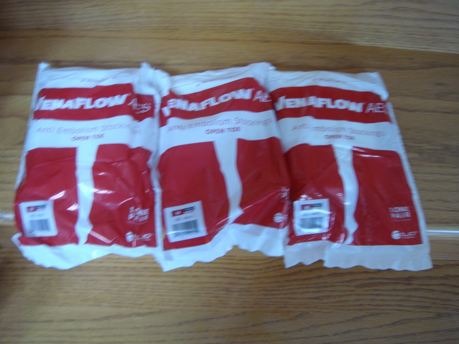 Venaflow AES Anti Embolism Stockings Open Toe White Thigh Short Medium 3 Pair