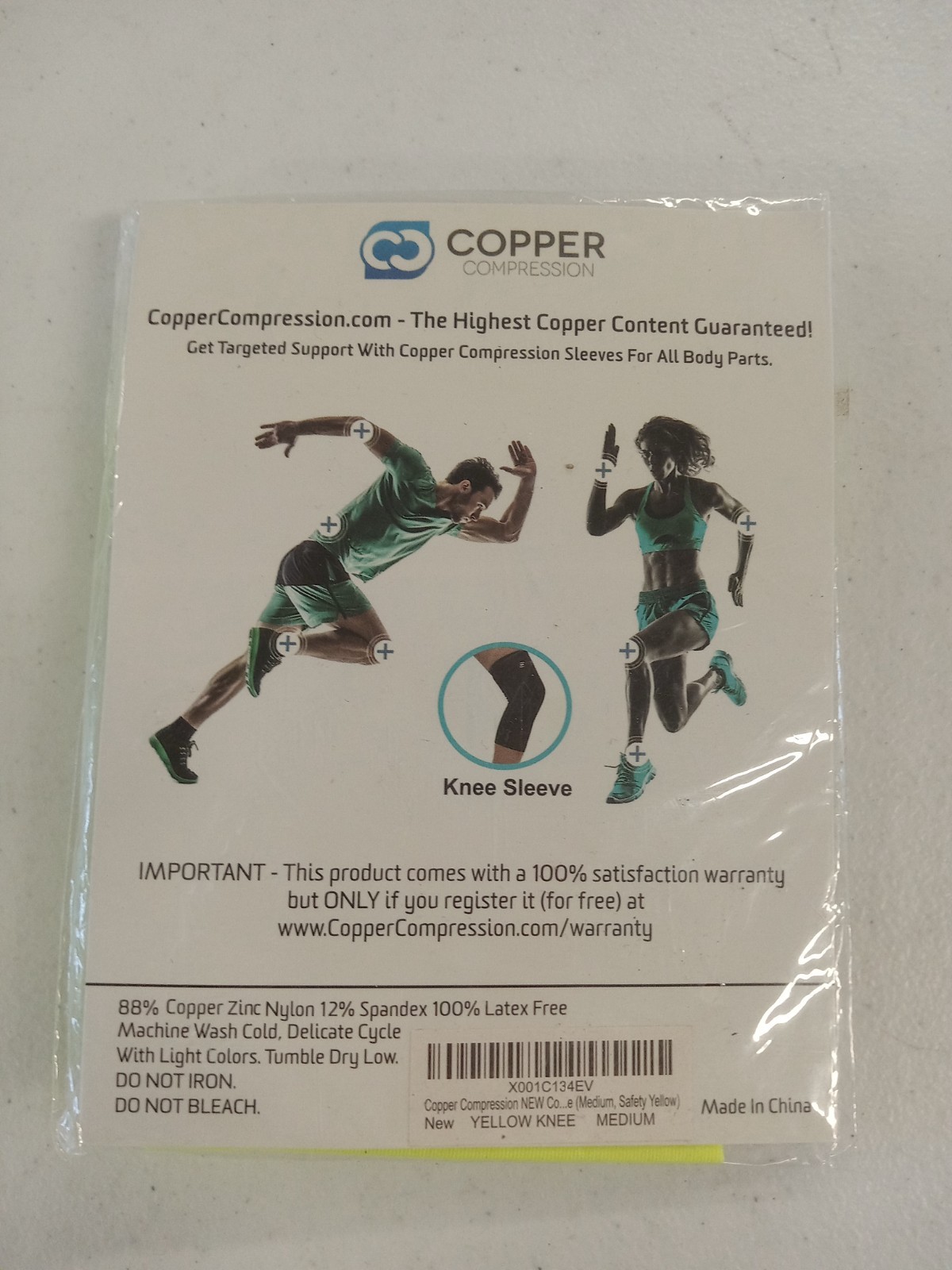 Copper Knee Compression Sleeve Yellow Medium