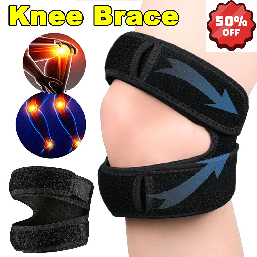 1xAdjustable Knee Support Double Strap Stabilizer Patella Tendon Arthritis Brace