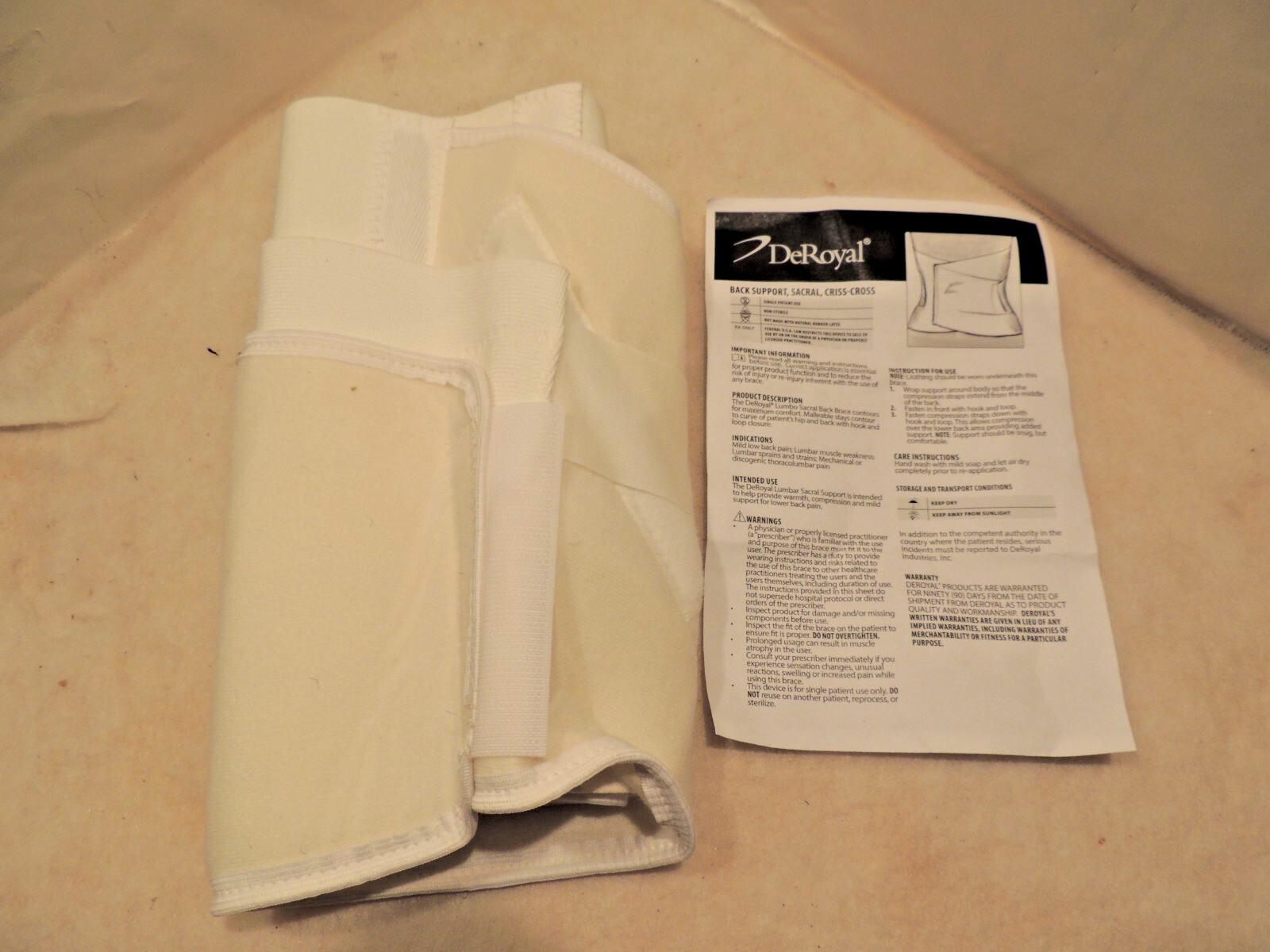 DeRoyal Criss Cross Lumbo Sacral Back Support 13850000 Universal Small/Medium