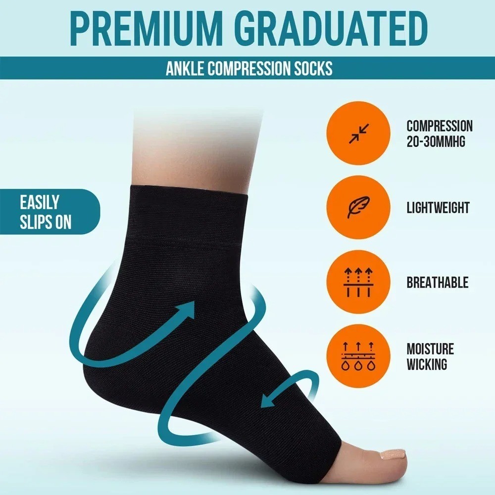 Neuropathy Compression Socks Ankle Brace Plantar Fasciitis Pain Relief Support