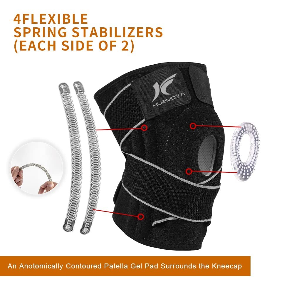 Hurmoya Knee Brace – Side Stabilizers & Patella Gel Pads, Adult Small, ACL PCL