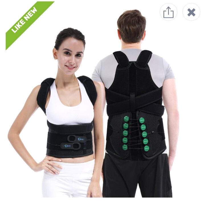 TLSO Thoracic Full Back Brace Hard Lumbar Support for Men and Women (S/M)