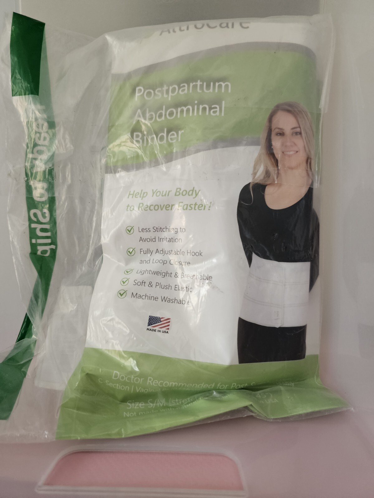 AltroCare Postpartum Abdominal Binder 9″ 3-panel Size S/M (30-45) B1