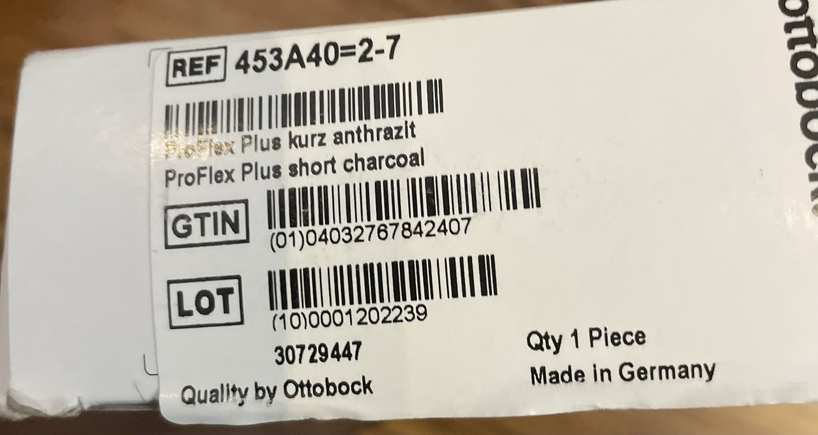Ottobock Proflex Derma Short Prosthetic Knee Sleeve Brand New