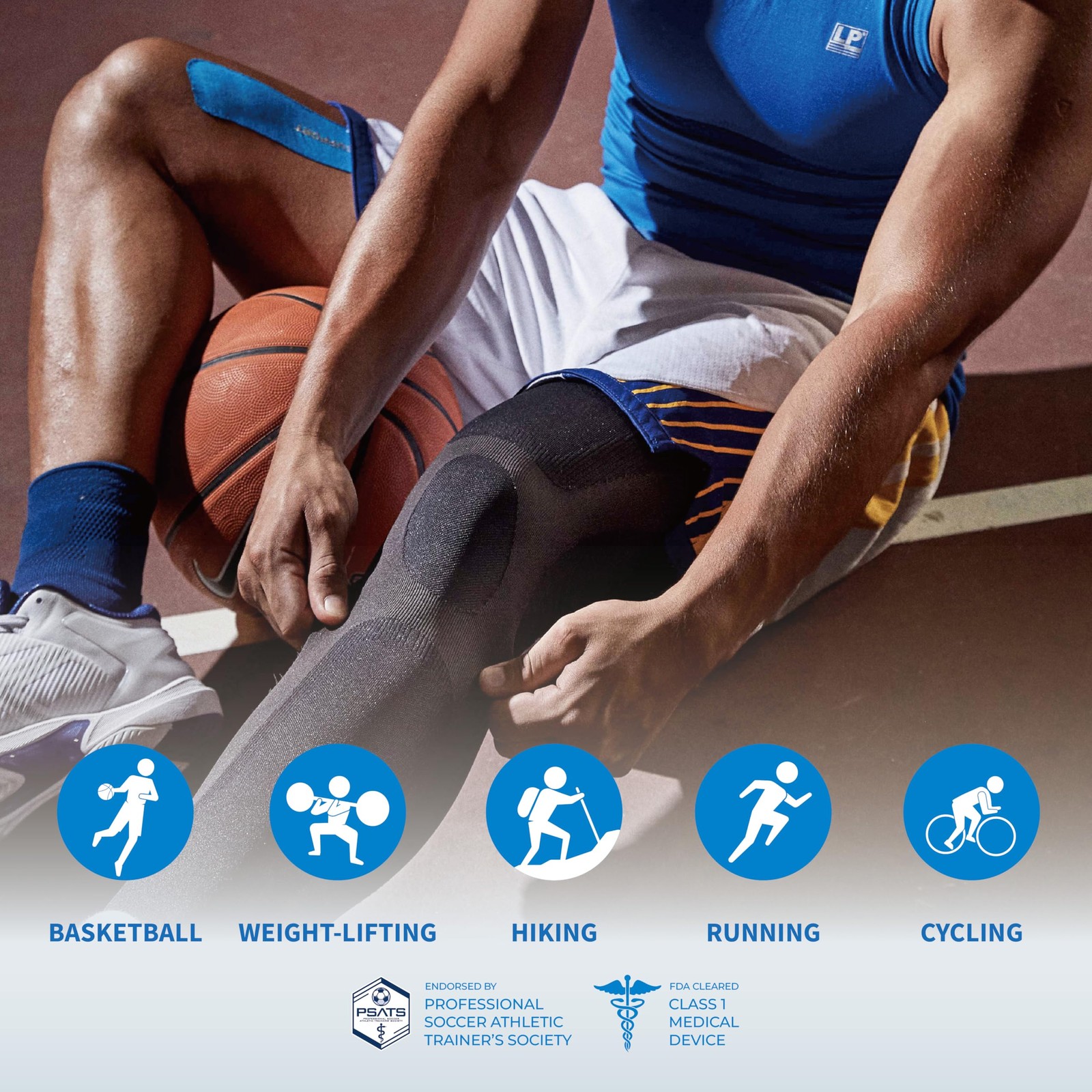 LP SUPPORT LP 272Z Leg Compression Sleeve For Knee, Thigh, And Calf Support