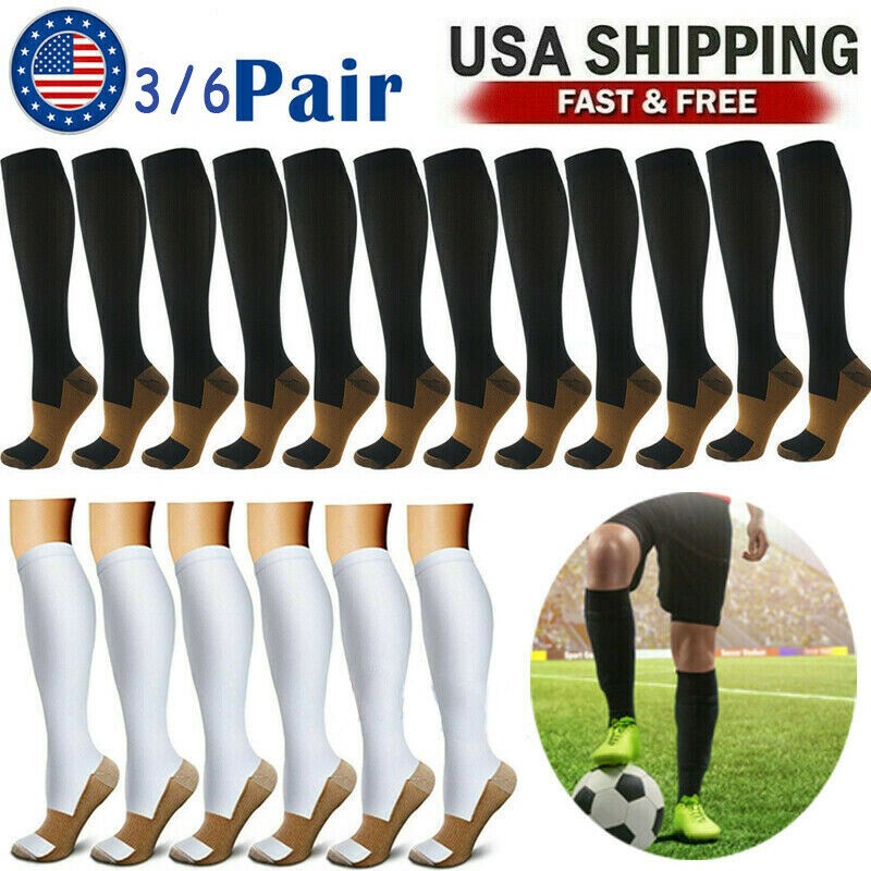 Compression Socks Pain Relief Calf Leg Foot Fatigue Support Stocking Men&Women