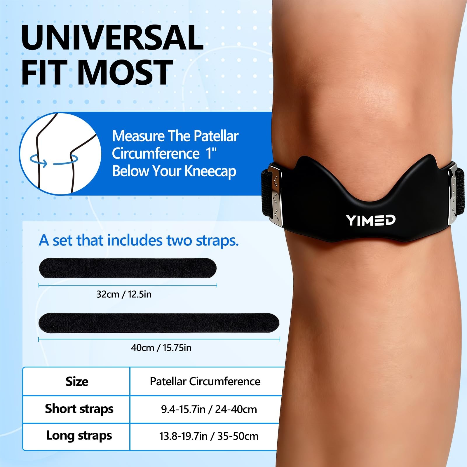 Patellar Tendon Support Strap, Silicone Patella Knee Strap for Knee Pain Reli…