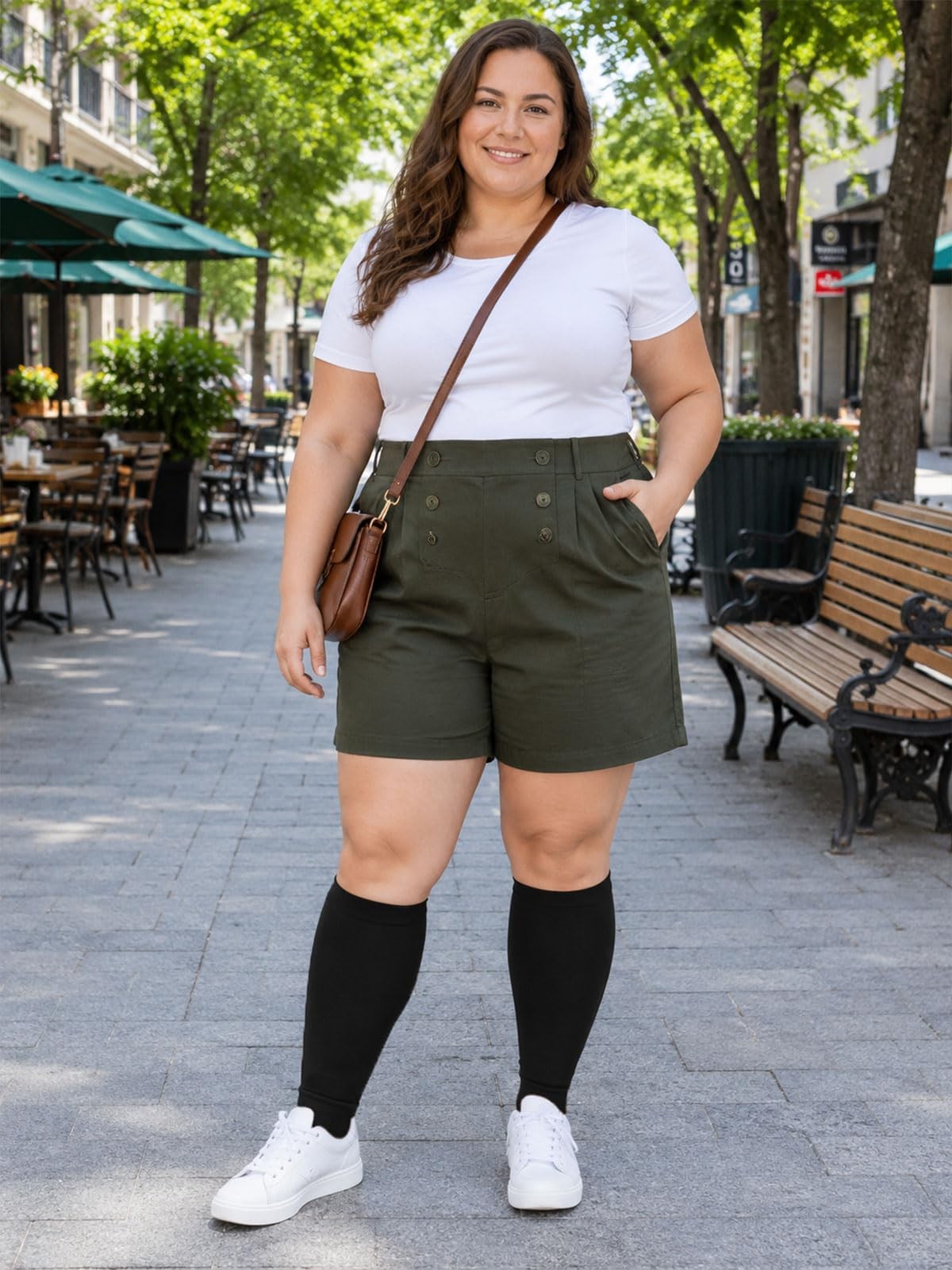 Plus Size Compression Leg Sleeves for Women& Men 15-20mmHg Wide Calf Knee