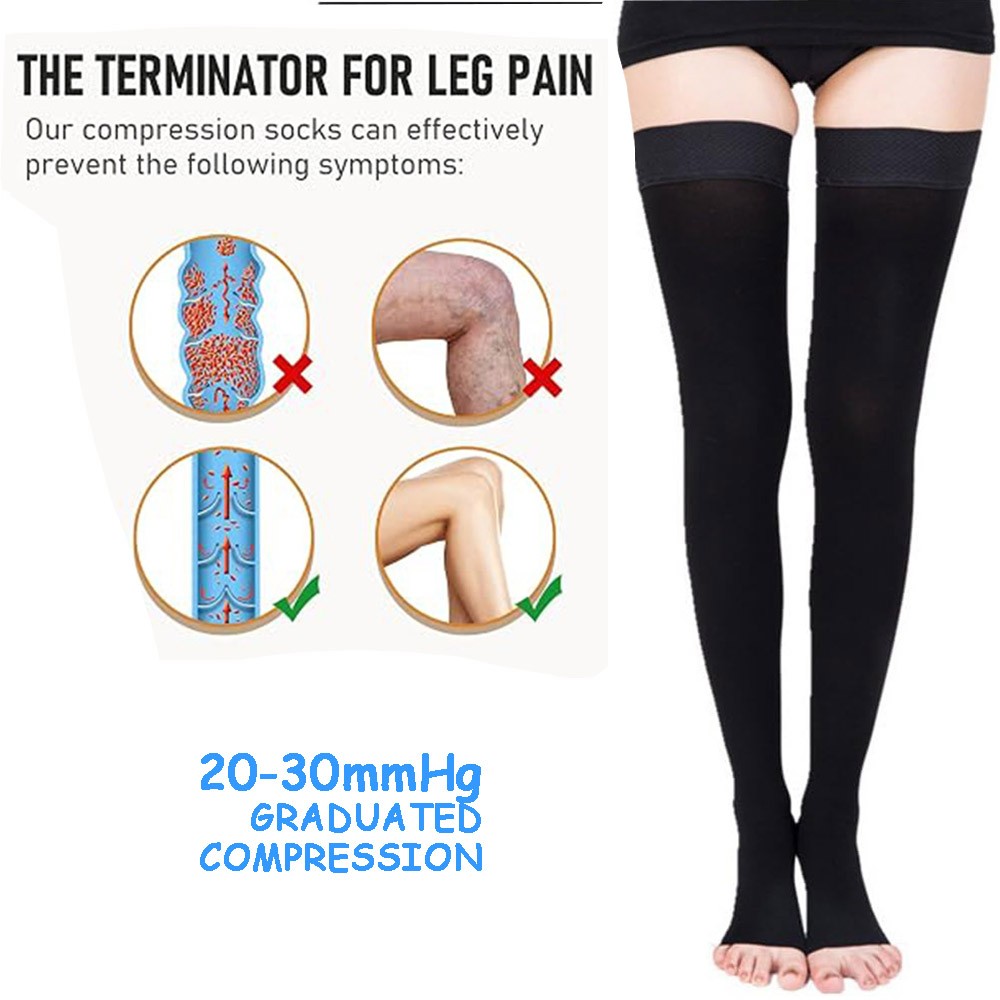 Thigh High Compression Sleeve Stockings Leg Support& Pain Relief for Men & Women