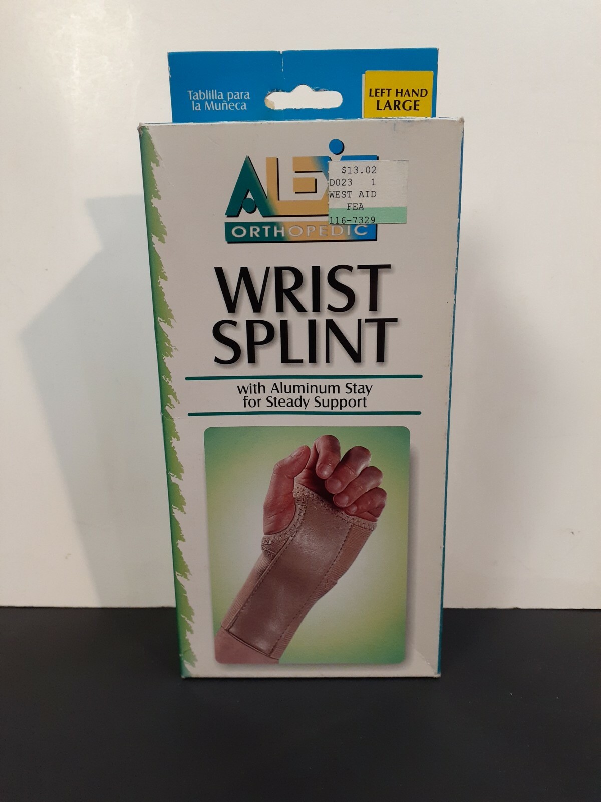 Alex orthopedic Left hand wrist splint Large 1320-LL Aluminum Stay Carpal tunnel