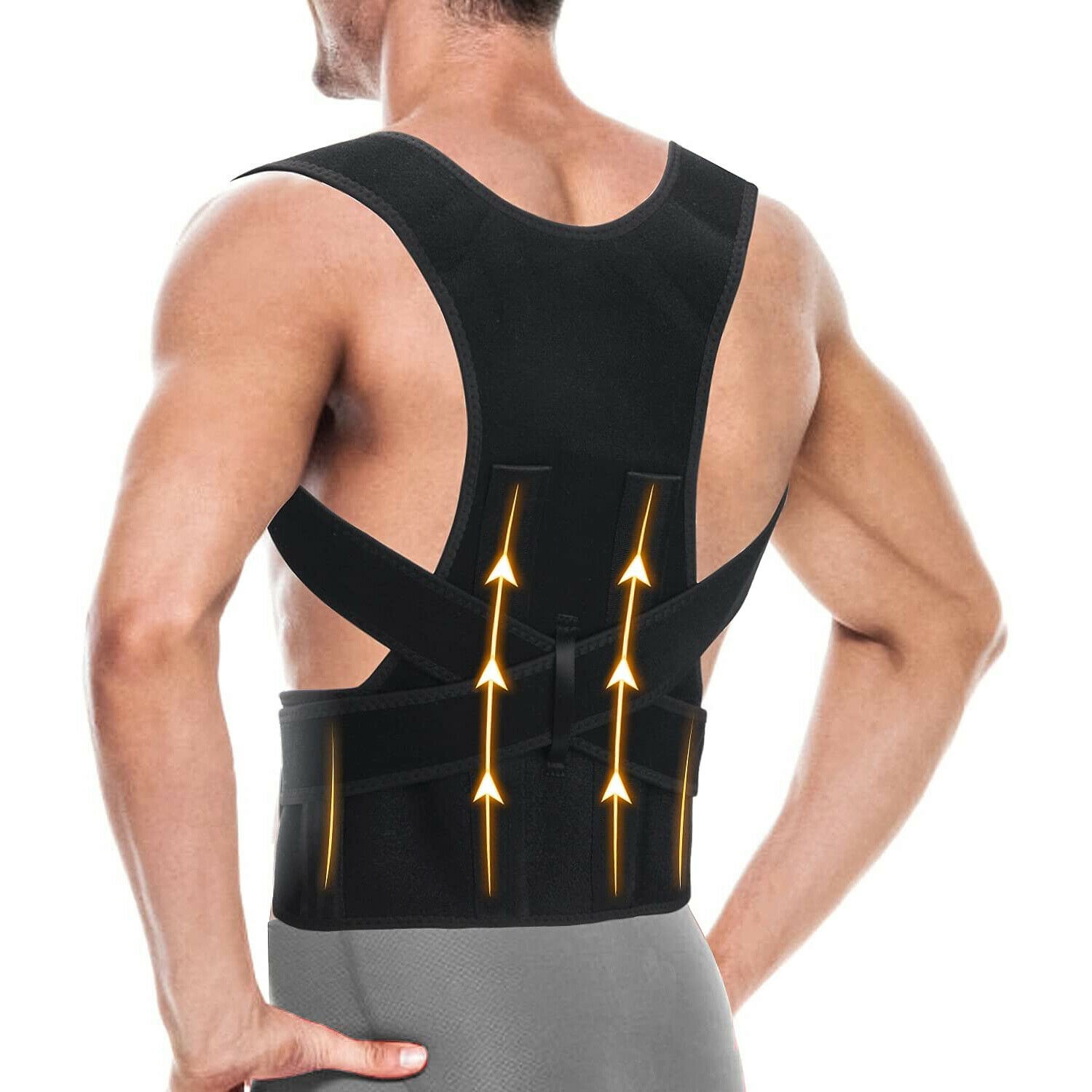 For Men Women Adjustable Posture Corrector Low Back Support Shoulder Brace Belt