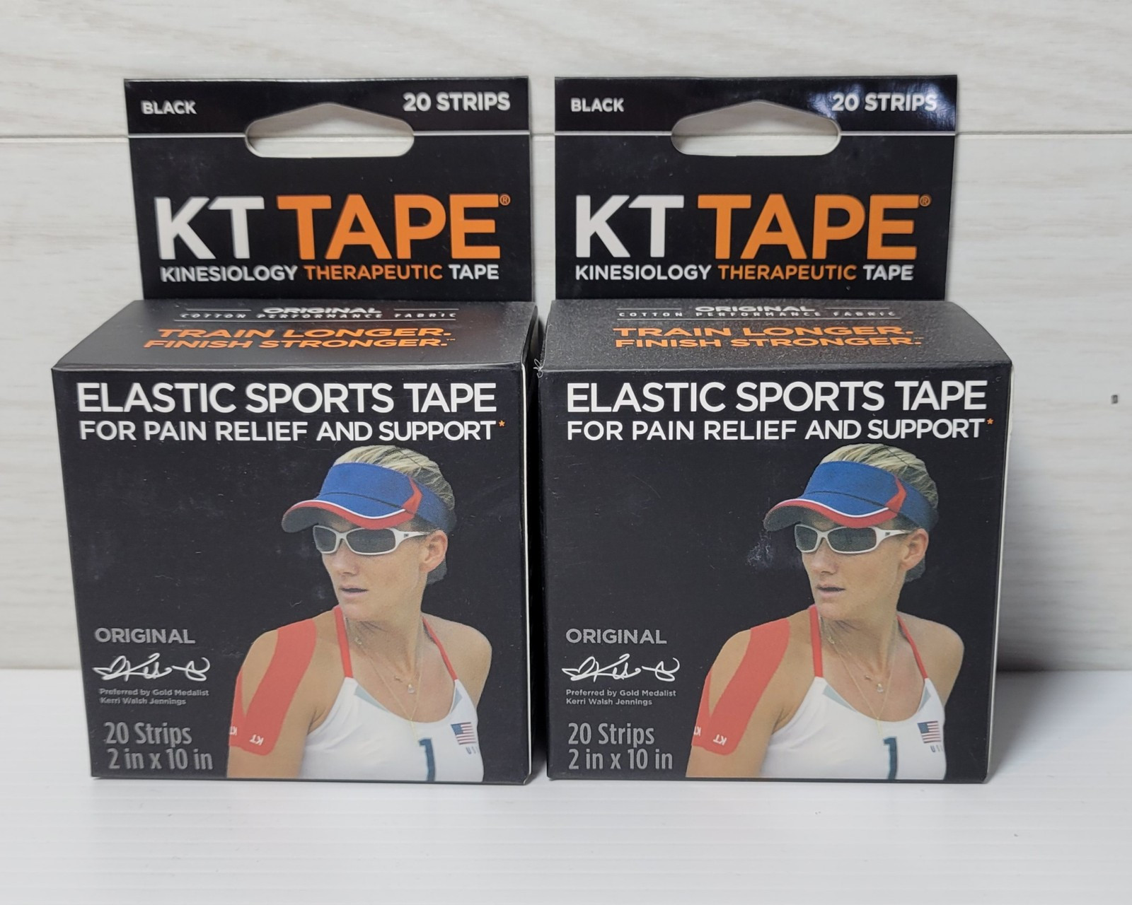 Kinesiology Therapeutic KT Tape Lot(2) Elastic Sports Tape 40 Total Strips Black