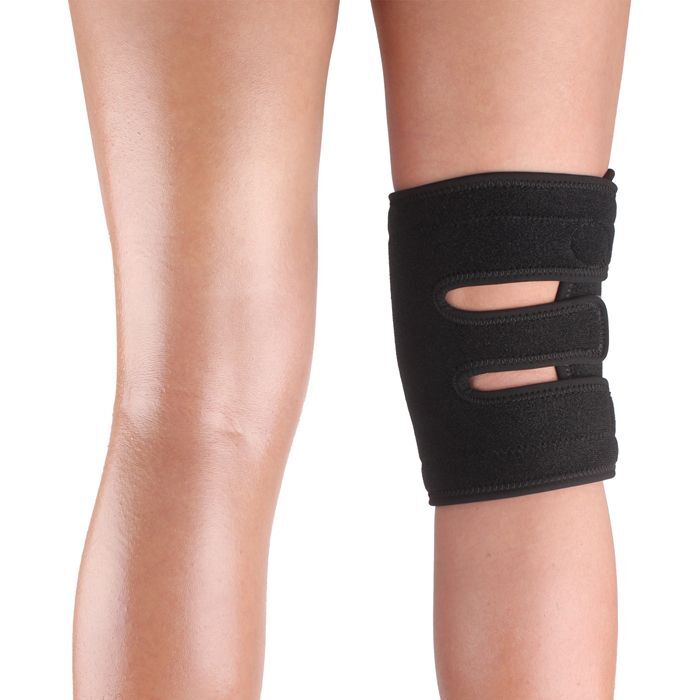 KA Adjustable Ribbon Silicone 2-spring Installed Black Knee Support Protecting