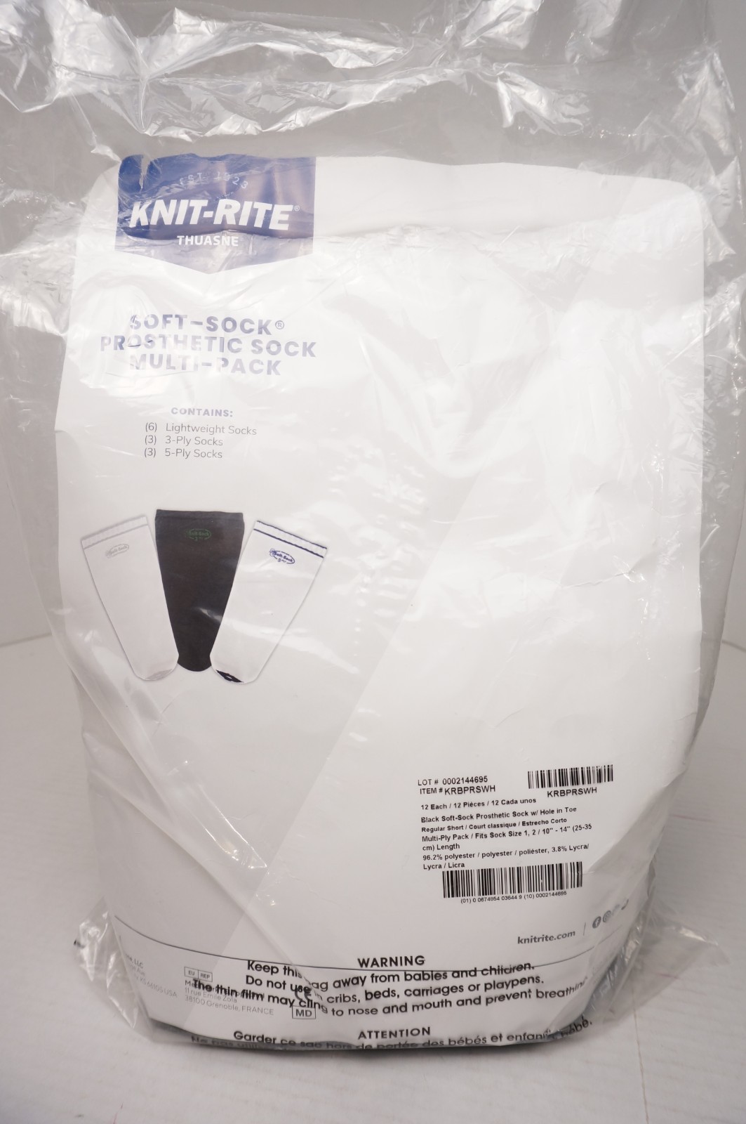 Knit-Rite Prosthetic Sock 12 Pack – Opened New Unused