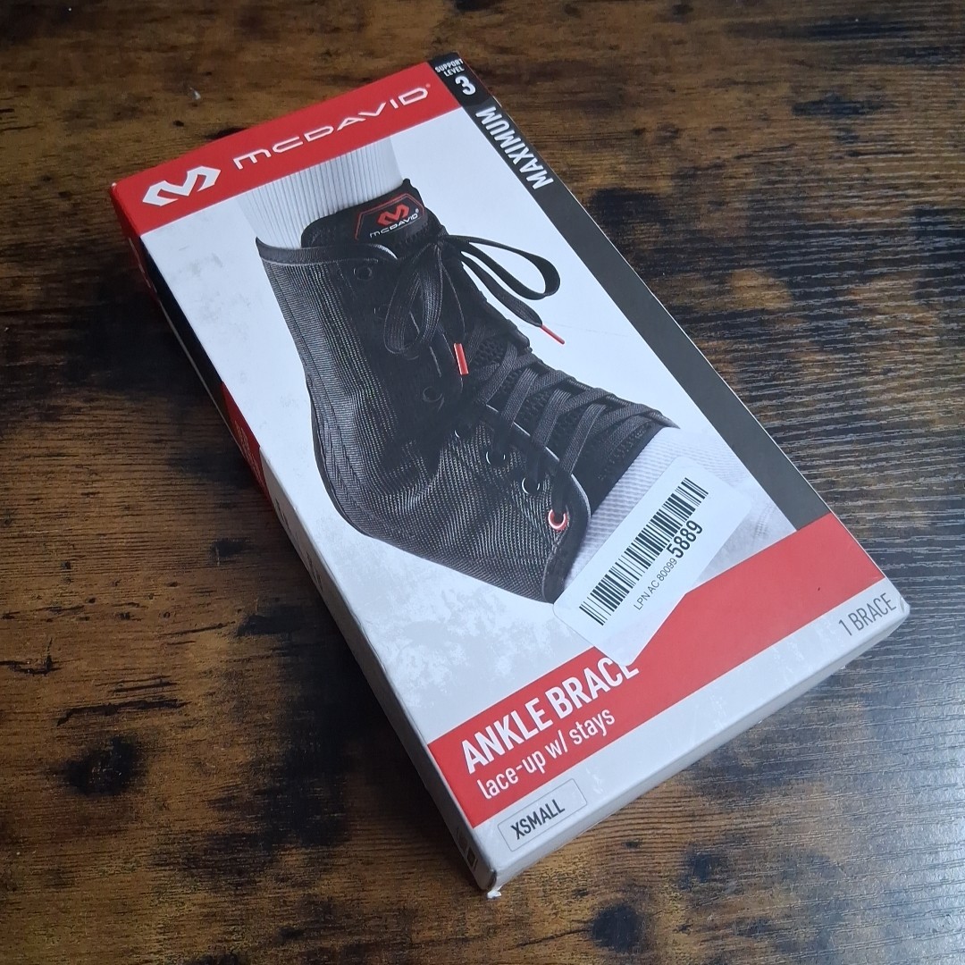 McDavid Ankle Brace Lace-Up Adult XS Level 3 Black M6-7 W7-8 Shoe Size New