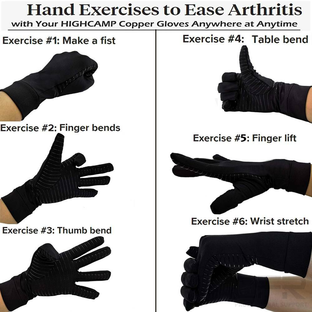 Arthritis Full Gloves Compression Copper Pain Relief Hand Wrist Support Brace