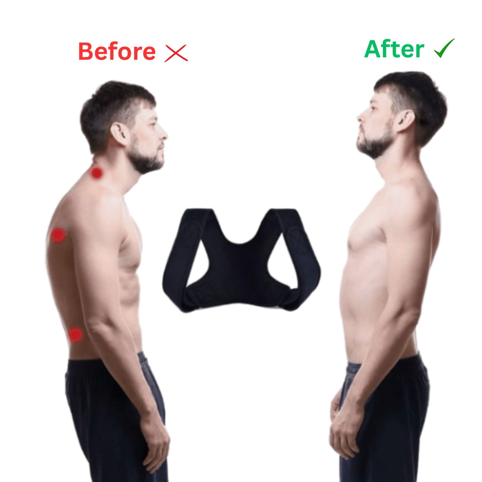 Adjustable Posture Corrector Back Support Brace Shoulder Straightener Men Women