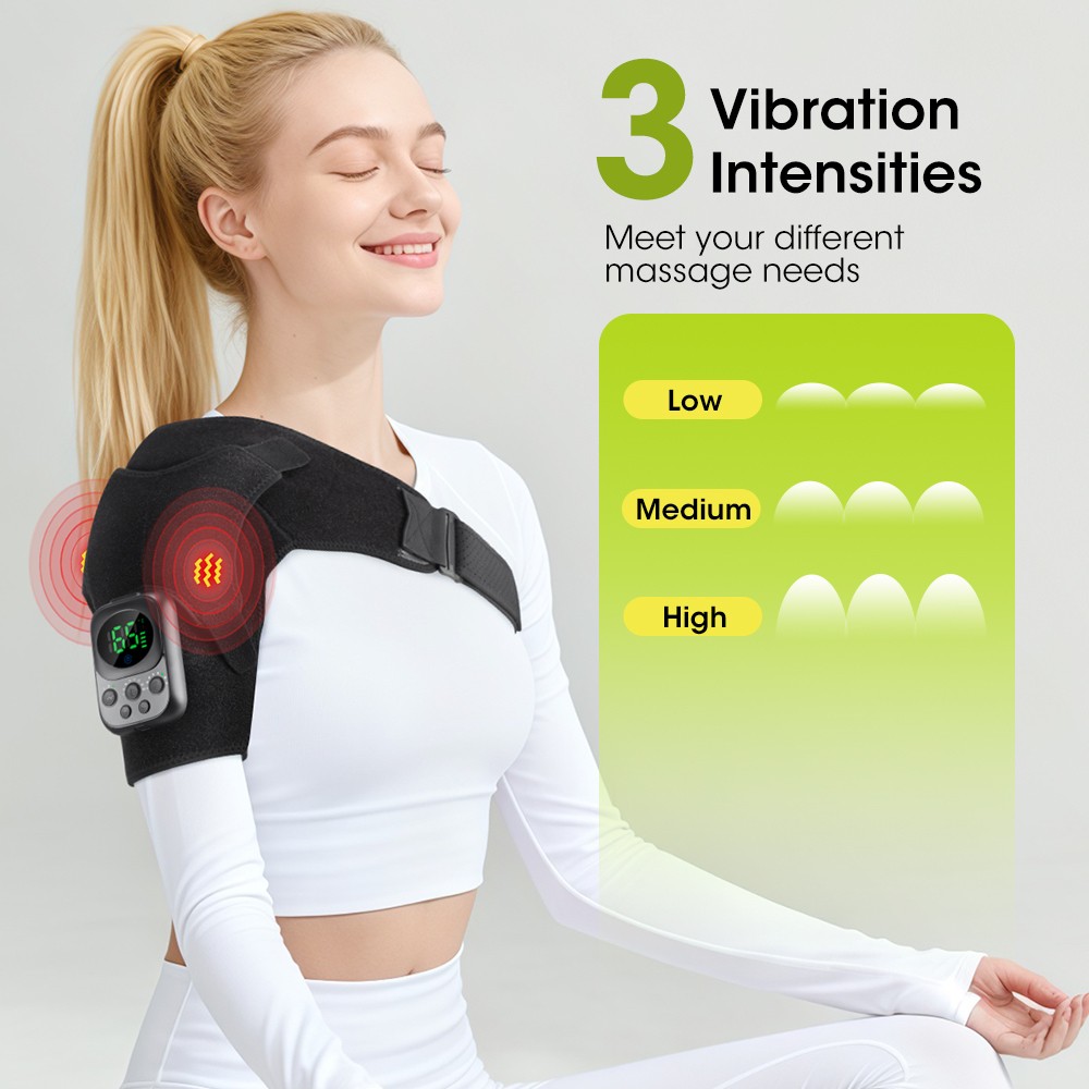 APP Control Heated Shoulder Massager with Heat Vibration Brace Joint Pain Relief