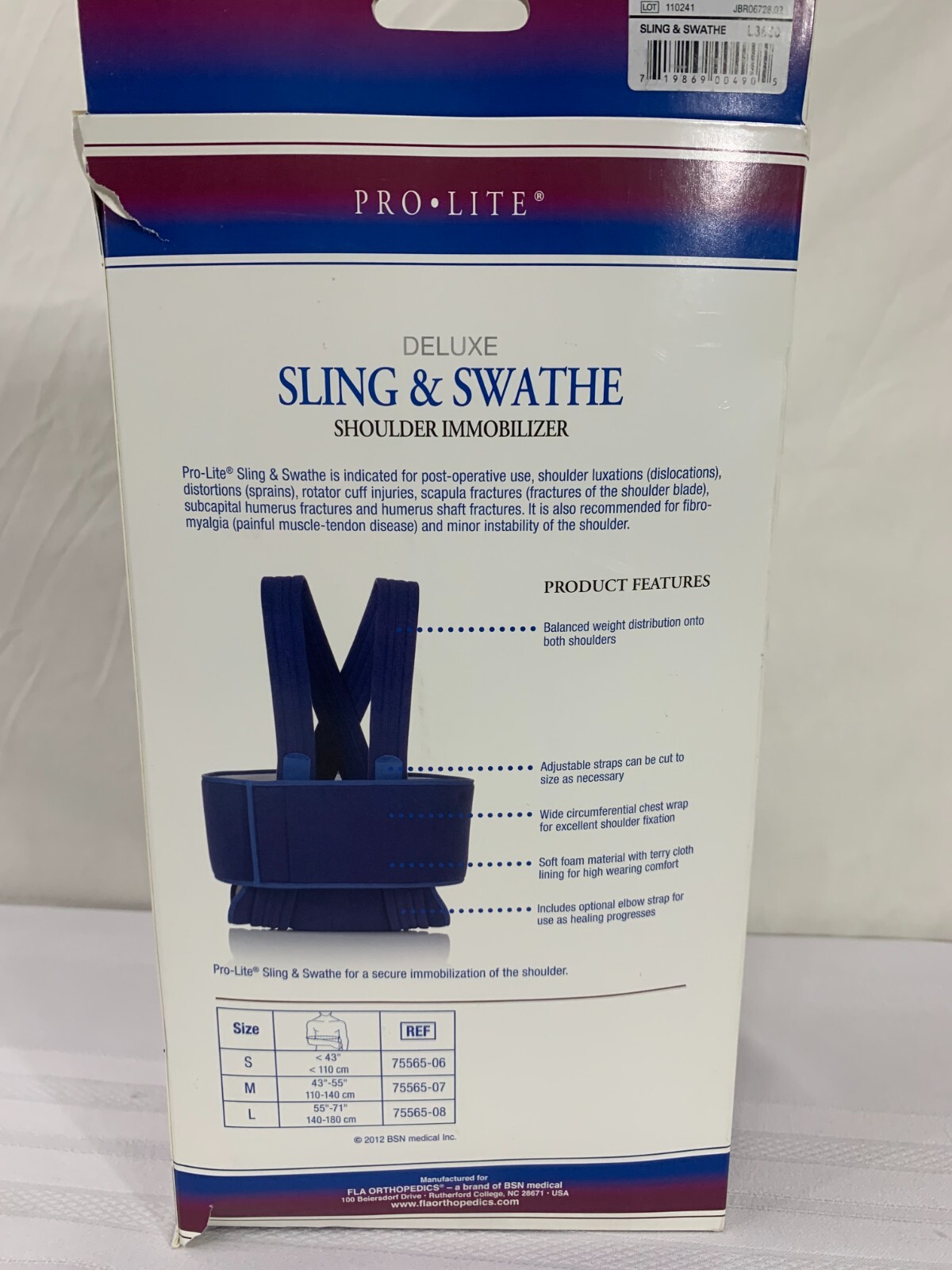 FLA Pro-Lite Deluxe Sling & Swathe L3660 (Size LARGE) #75565-07 ~ Nice!