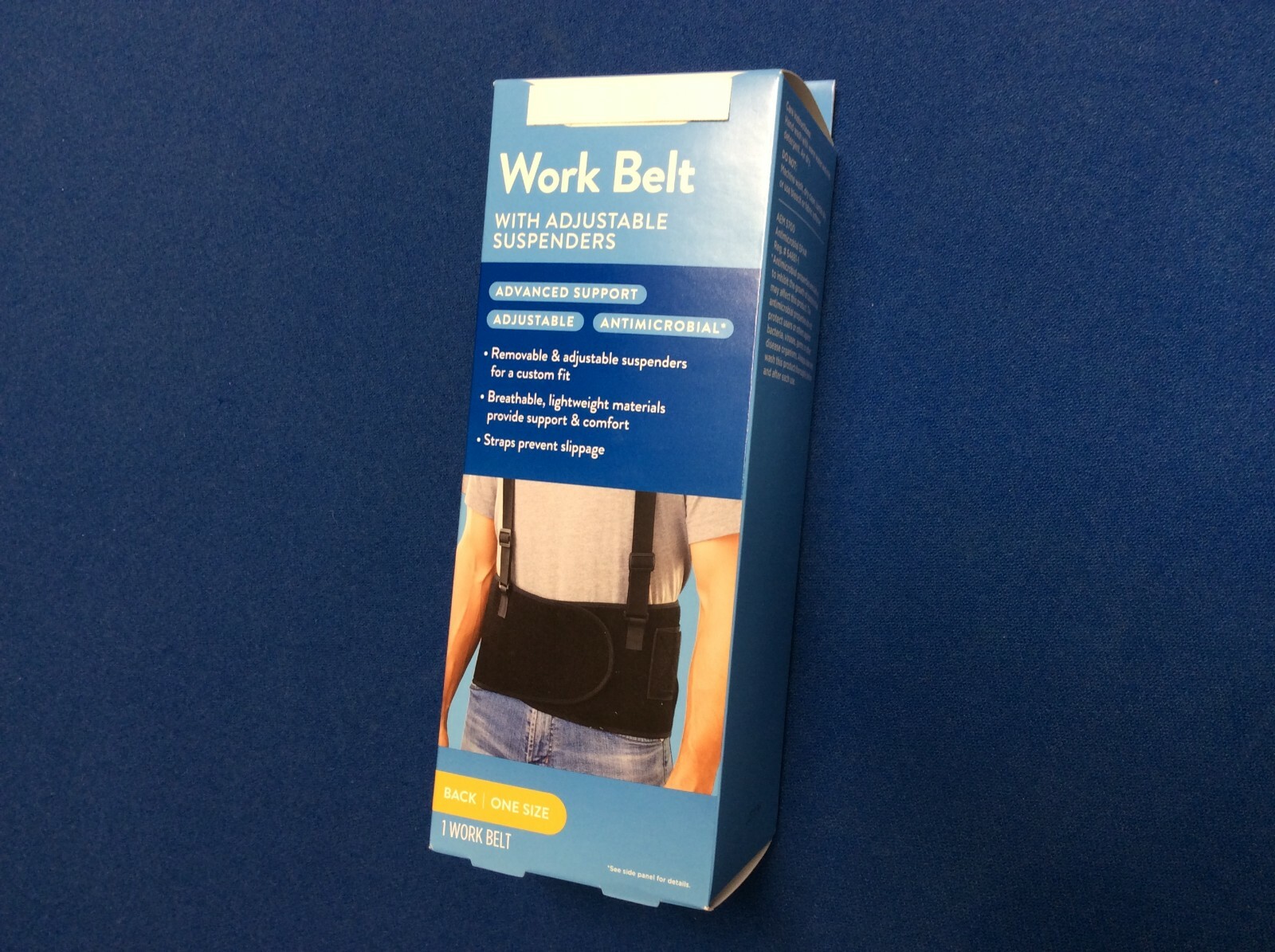 Work Belt, advanced back support, removable and adjustable suspenders, one size