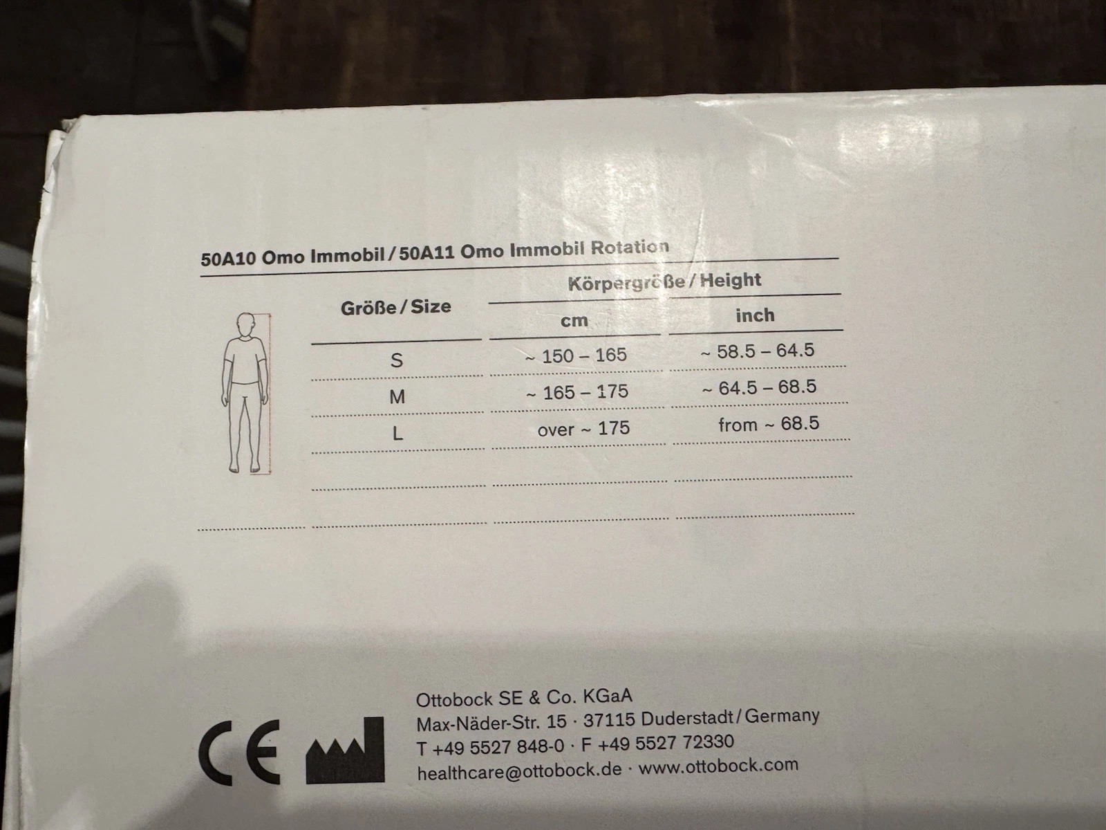 New 50A10 OttoBock – Medium Size OMO IMMOBIL ROTATION 50A11 Shoulder Joint Brace