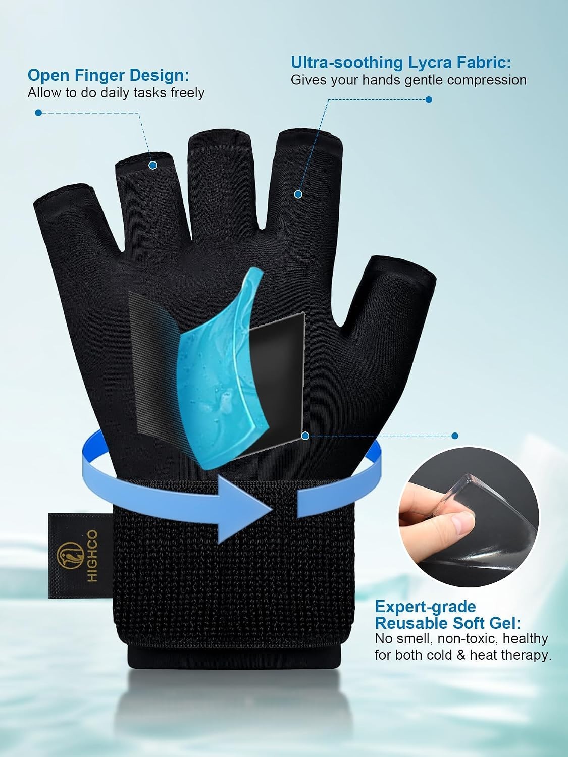 Adjustable Hand LCE Pack Glove for Arthritis Relief – Reusable Hot/Cold Therapy