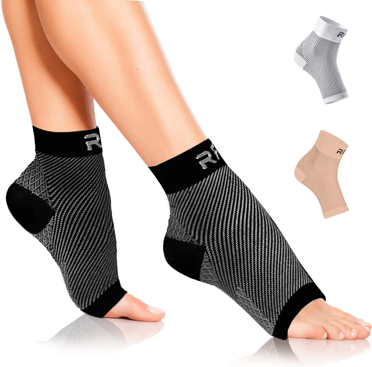 Plantar Fasciitis Compression Socks | Foot & Ankle Brace for Women & Men | Toele